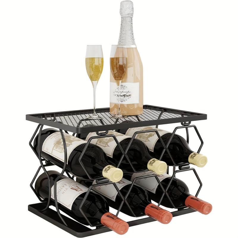 Stackable Countertop Wine Rack Metal 6 Bottle 8 Bottle Wine Holder