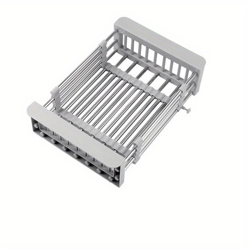 Adjustable Dish Drainer Sink Collapsible Over the Sink Strainer Basket