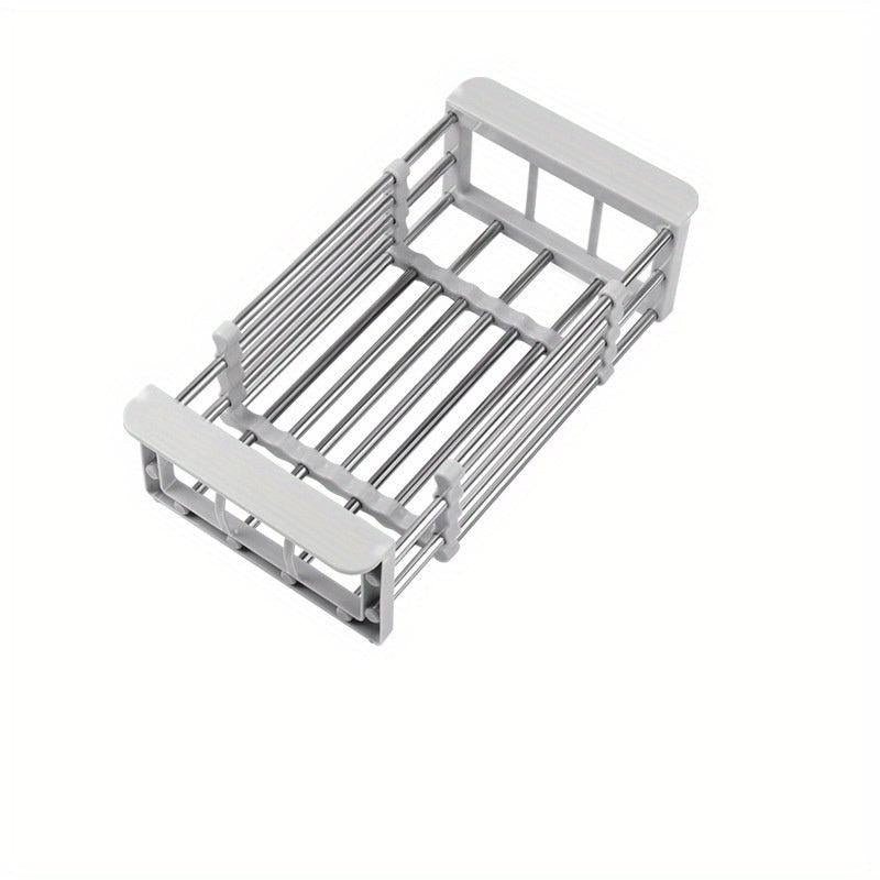 Adjustable Dish Drainer Sink Collapsible Over the Sink Strainer Basket