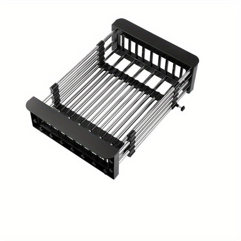 Adjustable Dish Drainer Sink Collapsible Over the Sink Strainer Basket