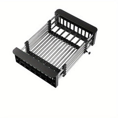 Adjustable Dish Drainer Sink Collapsible Over the Sink Strainer Basket