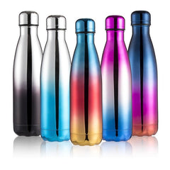 Colorful Gradient Double Layer Insulation Cup Portable Thermal Water Bottle