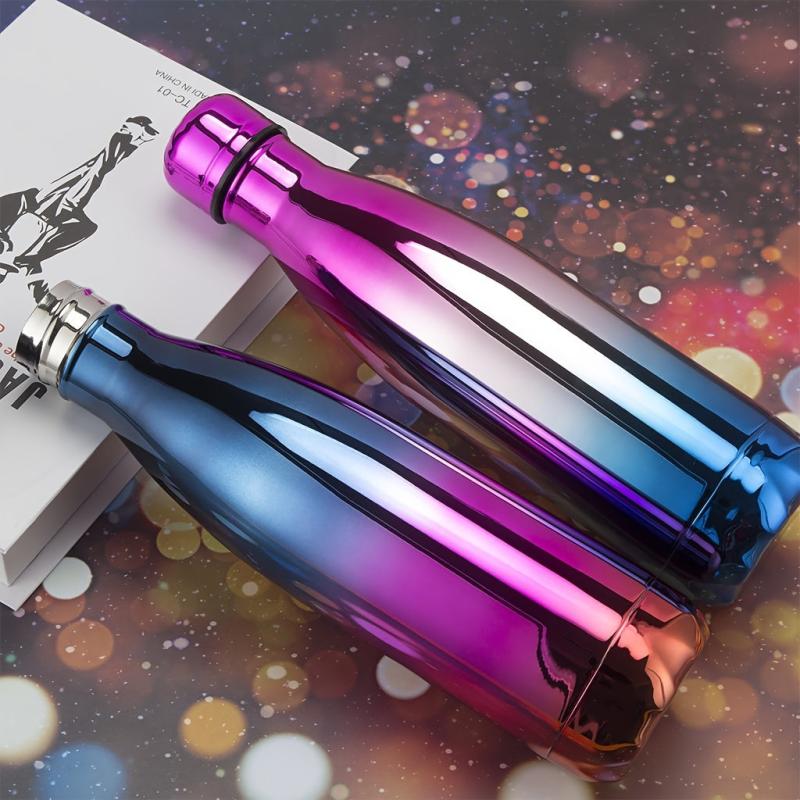 Colorful Gradient Double Layer Insulation Cup Portable Thermal Water Bottle