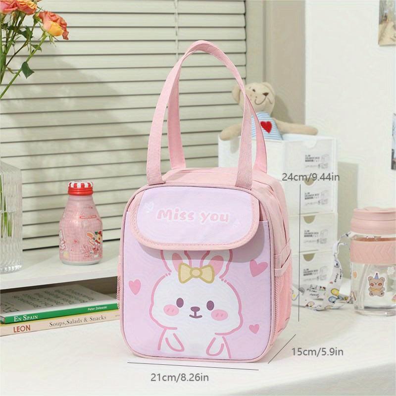 Bunny Printed Insulated Lunch Bag - Reusable Aluminum Foil Lunch Box