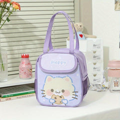 Bunny Printed Insulated Lunch Bag - Reusable Aluminum Foil Lunch Box