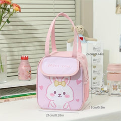 Bunny Printed Insulated Lunch Bag - Reusable Aluminum Foil Lunch Box