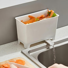 Drainable Trash Can Sink Filter Shelf Basket Kitchen Storage Bucket