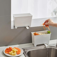 Drainable Trash Can Sink Filter Shelf Basket Kitchen Storage Bucket