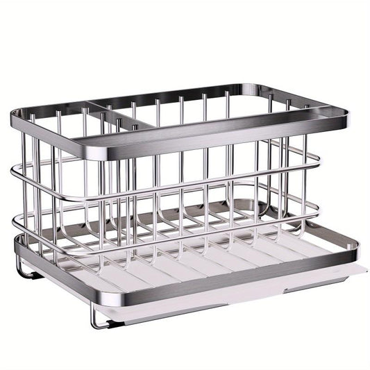 Stainless Steel Sponge Drain Rack Kitchen Sink Storage Organizer