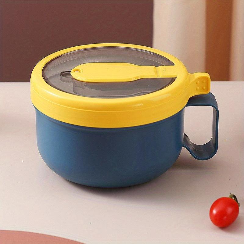 Insulated Stainless Steel Noodle Bowl with Lid - Portable and Convenient