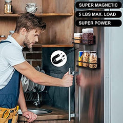 Magnetic Spice Rack For Refrigerator Extra Thick Metal & Magnets