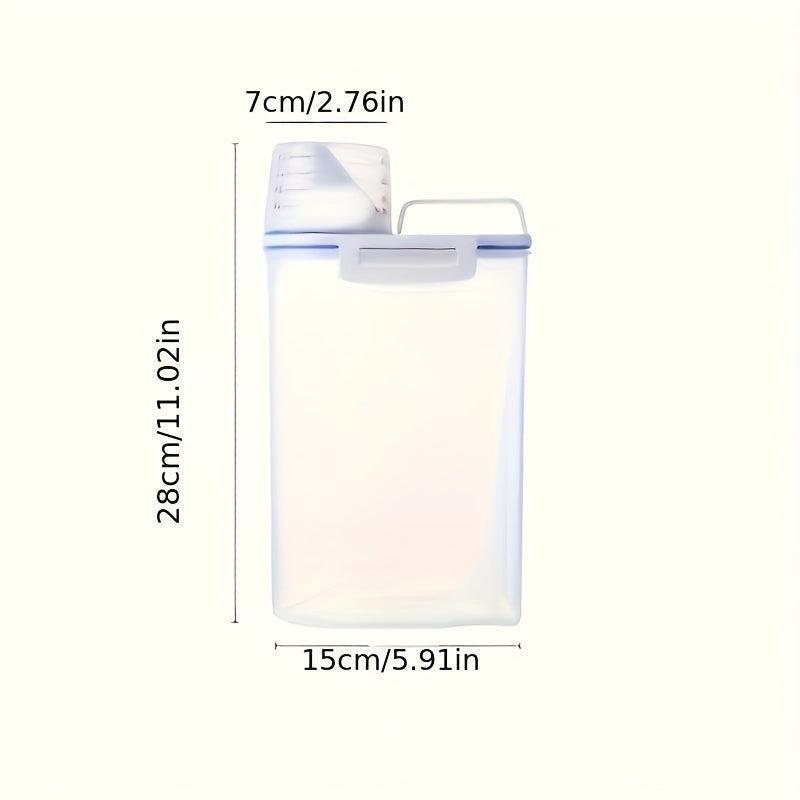 Portable Rice Bucket Measuring Cup Kitchen Storage Box Grain Storage