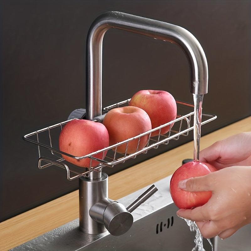 Kitchen Faucet Stainless Steel Rack Faucet Storage Sponge Holder Sink Caddy