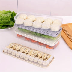 1pc Freezer Food Container Bins With Lid Stackable Non Stick Dumplings Box