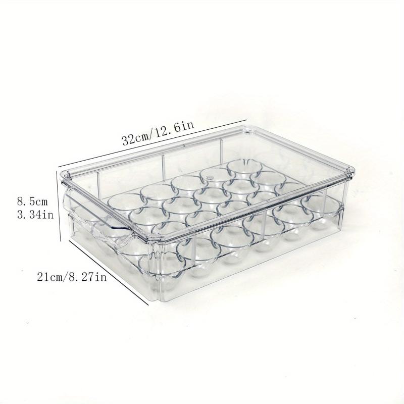 Clear Plastic Egg Holder for Fridge with 15 24 Grids Large Capacity Storage
