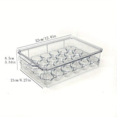 Clear Plastic Egg Holder for Fridge with 15 24 Grids Large Capacity Storage