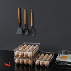 Clear Plastic Egg Holder for Fridge with 15 24 Grids Large Capacity Storage