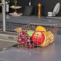 3pcs Iron Art Storage Basket Kitchen Fruit Vegetable And Spice Bottle Storage