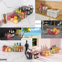 3pcs Iron Art Storage Basket Kitchen Fruit Vegetable And Spice Bottle Storage