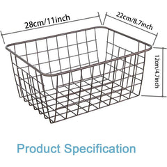 3pcs Iron Art Storage Basket Kitchen Fruit Vegetable And Spice Bottle Storage