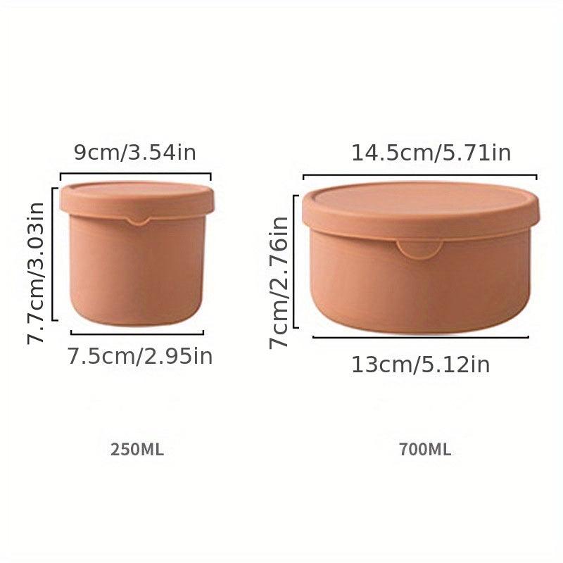 1pc Silicone Food Storage Container Bowl With Lid Unbreakable BPA Airtight