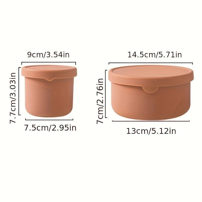 1pc Silicone Food Storage Container Bowl With Lid Unbreakable BPA Airtight