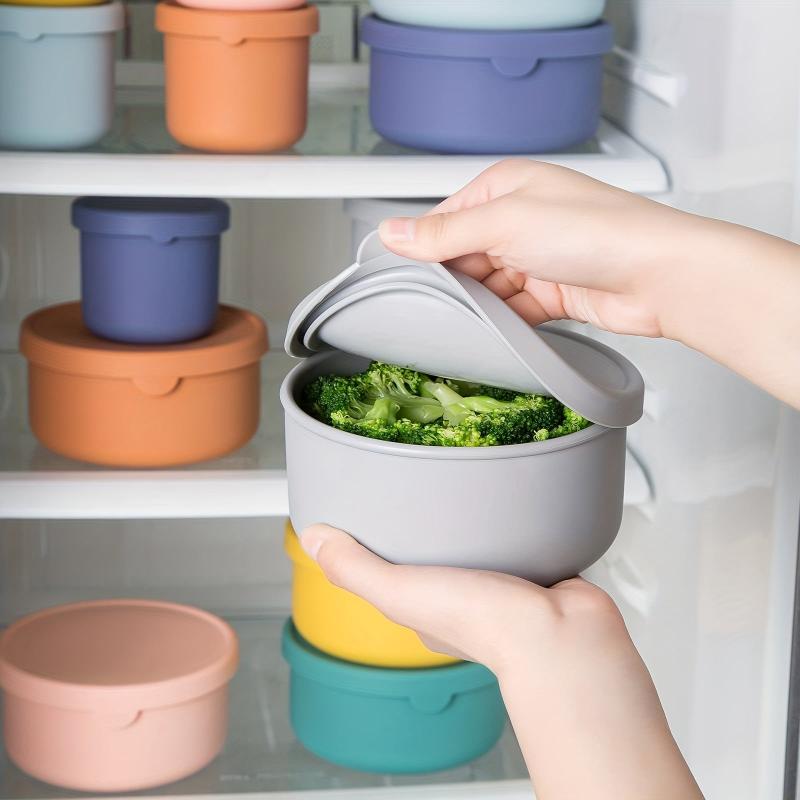1pc Silicone Food Storage Container Bowl With Lid Unbreakable BPA Airtight