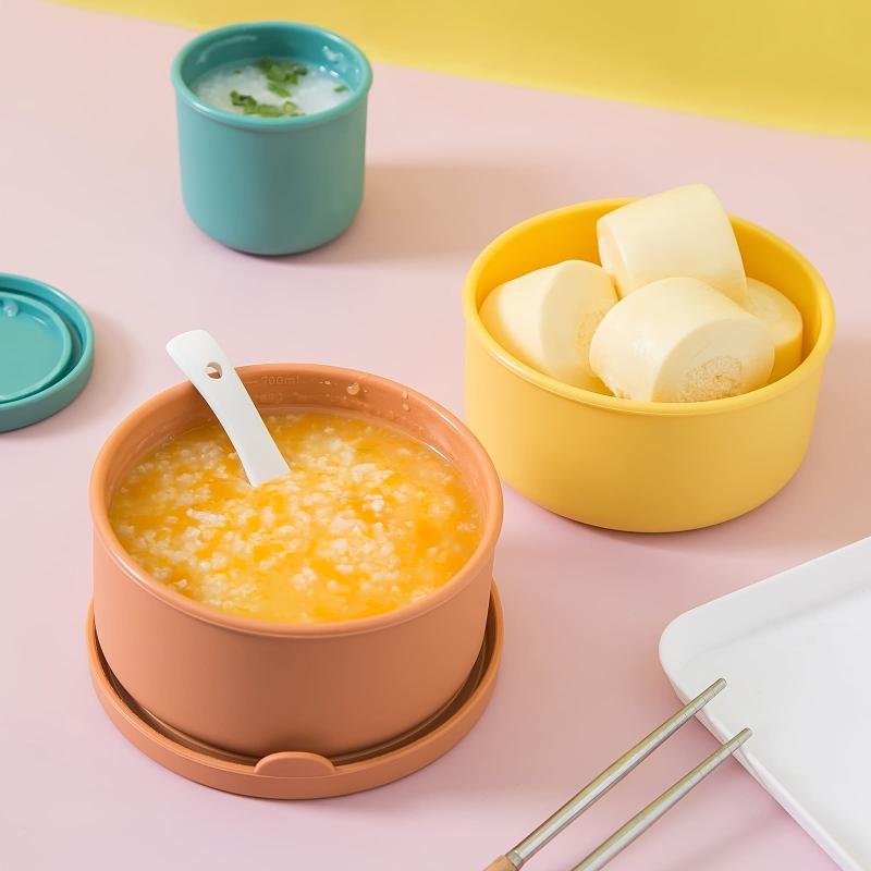 1pc Silicone Food Storage Container Bowl With Lid Unbreakable BPA Airtight