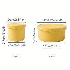 1pc Silicone Food Storage Container Bowl With Lid Unbreakable BPA Airtight