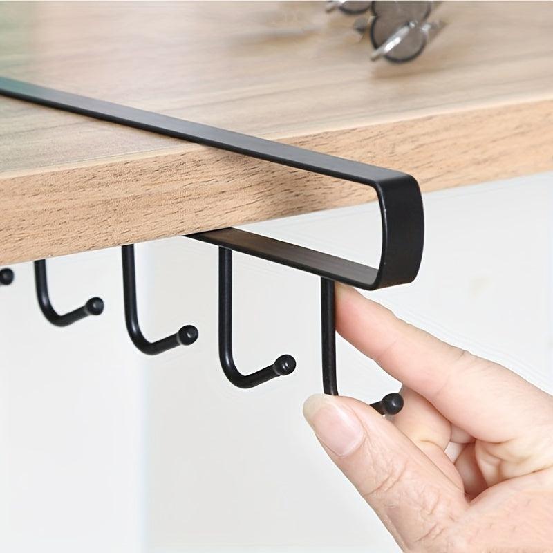 2pcs Iron Non-marking Hook Shelf Carbon Steel Storage Rack