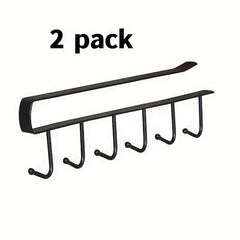 2pcs Iron Non-marking Hook Shelf Carbon Steel Storage Rack