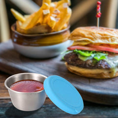6pcs Stainless Steel Condiment Containers 1.3oz Leakproof Dipping Sauce Cups
