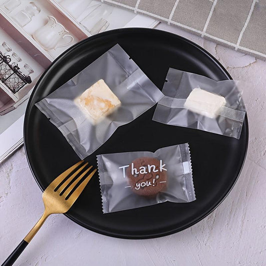 100pcs Clear Candy Bags Cookie Packing Bags Thickened Frosted Party Favor Bags