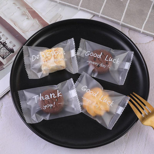 100pcs Clear Candy Bags Cookie Packing Bags Thickened Frosted Party Favor Bags