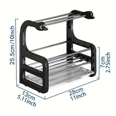 Sink Sponge Holder 2 In 1 Stainless Steel Kitchen Sink Caddy