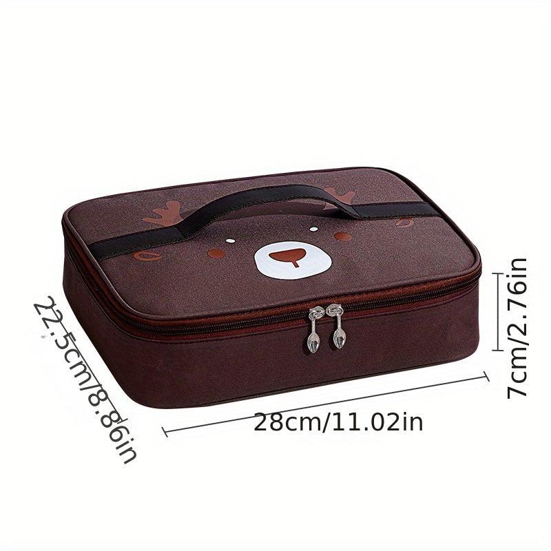 Christmas Deer Lunch Box Bag Waterproof Insulated Picnic Bag