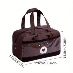 Christmas Deer Lunch Box Bag Waterproof Insulated Picnic Bag