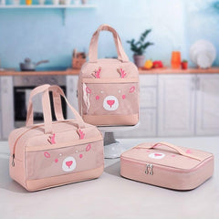 Christmas Deer Lunch Box Bag Waterproof Insulated Picnic Bag
