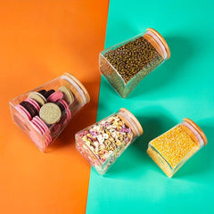 4pcs Airtight Glass Bottles with Lids for Food Storage
