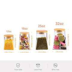 4pcs Airtight Glass Bottles with Lids for Food Storage