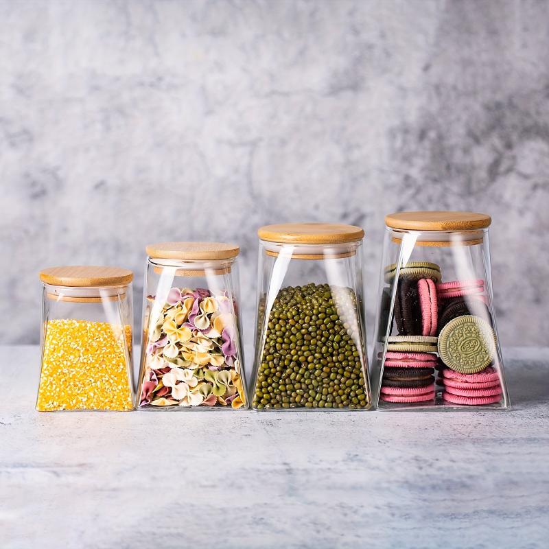 4pcs Airtight Glass Bottles with Lids for Food Storage