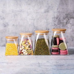 4pcs Airtight Glass Bottles with Lids for Food Storage