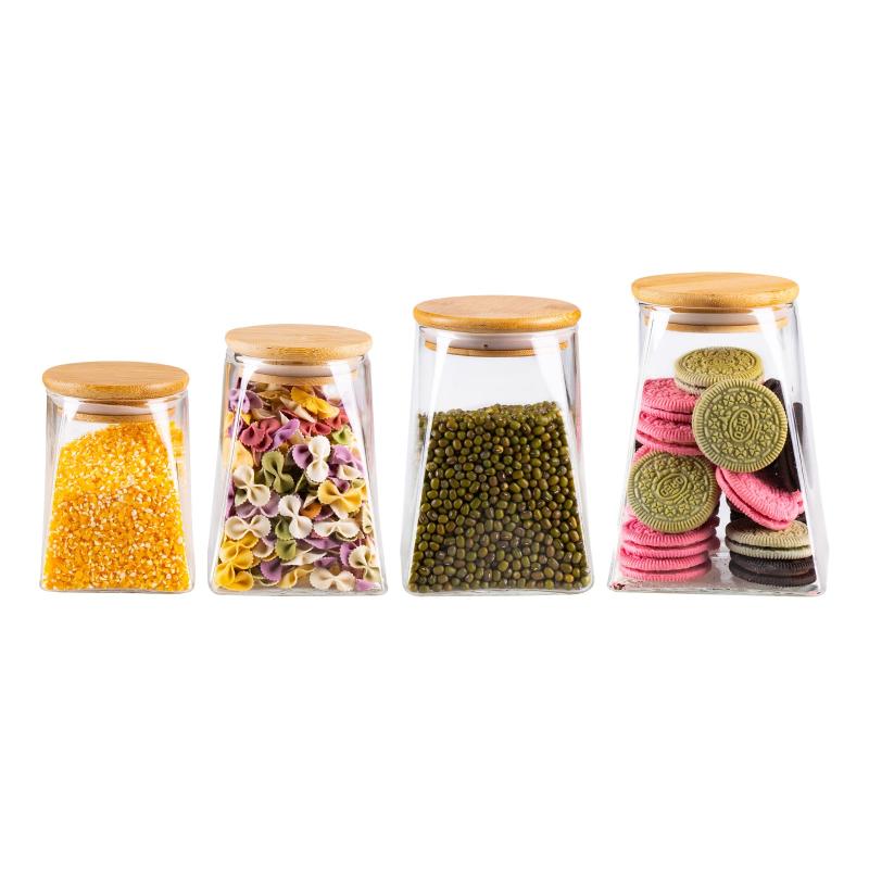 4pcs Airtight Glass Bottles with Lids for Food Storage