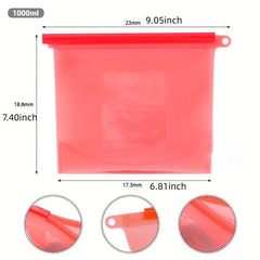 1pc Silicone Food Storage Bag Reusable Food Preservation Bag Sealing Bag