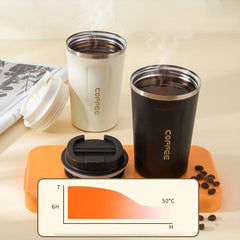Stainless Steel Travel Coffee Mug with Lid and Spoon