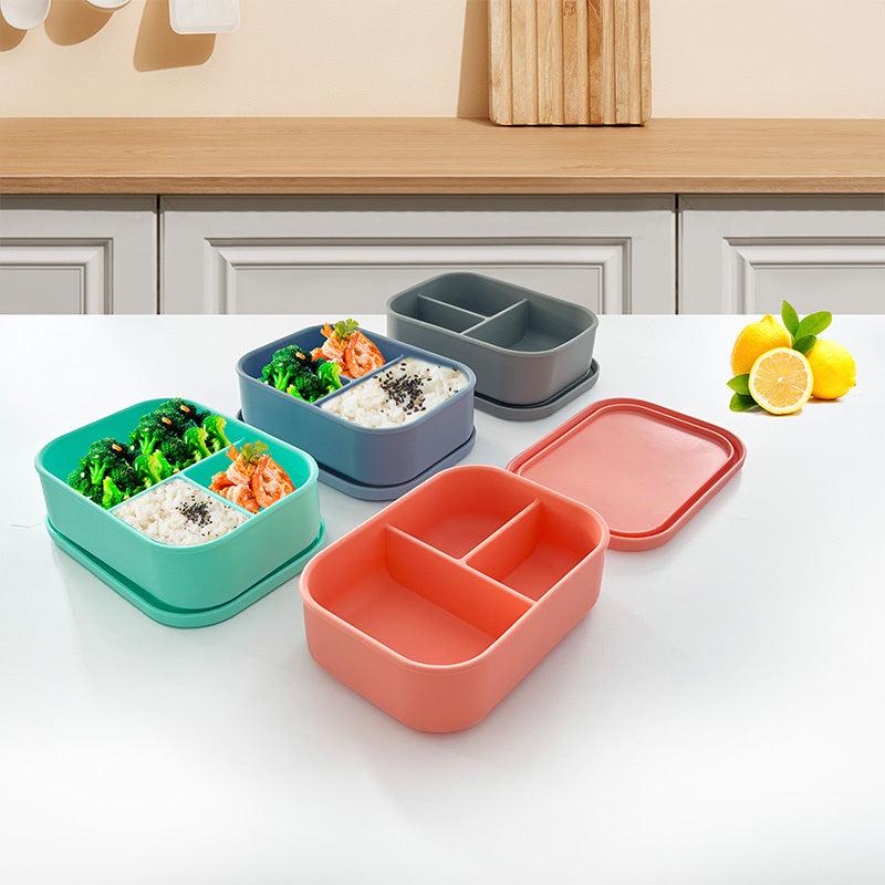 Silicone Lunch Box Divided Microwave Bento Box Leakproof Container