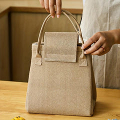 Jute Bento Bag Ice Pack Outdoor Picnic Bag Aluminum Foil Lunch Box