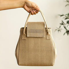 Jute Bento Bag Ice Pack Outdoor Picnic Bag Aluminum Foil Lunch Box