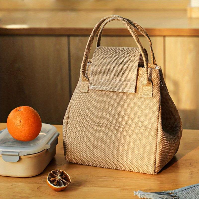 Jute Bento Bag Ice Pack Outdoor Picnic Bag Aluminum Foil Lunch Box