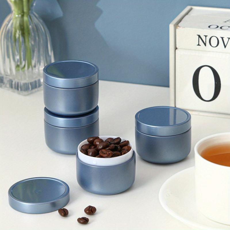 4pcs Tea Tins Loose Tea Candy Jars Portable Metal Herb Jar Container
